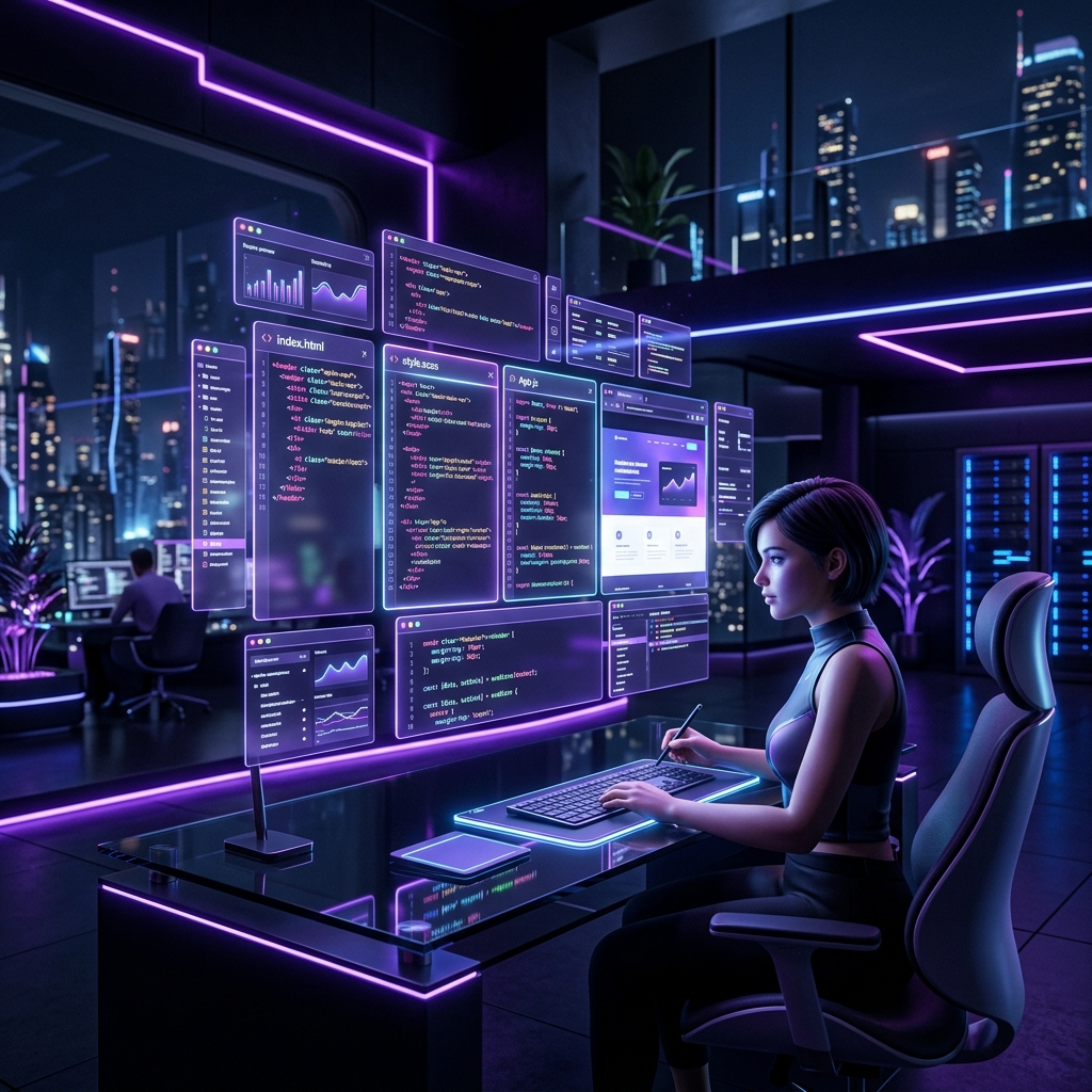 3D Web Development Concept